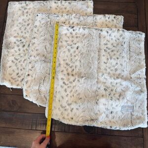 3 x 20” square snow leopard throw pillow covers
